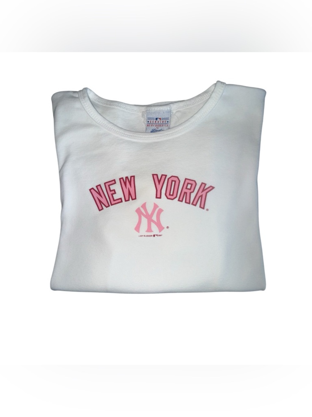 Vintage Grapic T-Shirt | Genuine Merchandise By Lady Slugger | NY Yankees Pink